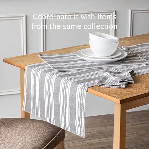 Over&Back Set of 4 Woven Placemats - Colorful Dining Table Mat - 100% Cotton - Machine Washable - Kitchen and Home Decor - Grey - 14" L X 20" W - Image 3