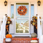 Sggvecsy Fall Wreath 20’’ Autumn Front Door Wreath with Various Pumpkin Cluster of Berries Maple Leaves Pine Cones for Outside Indoor Wall Window Festival Thanksgiving Harvest Autumn Fall Decor - Image 2