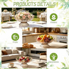 4 Pcs Plastic Compote Pedestal Flower Vase for Centerpieces, 9.72'' W x4.1''H Wedding Table Centerpieces Amber Decorative Bowl Vases with Gold Trim for for Wedding Home Party Decoration - Image 6