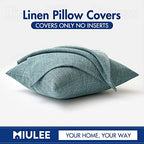 MIULEE Pack of 2 Decorative Linen Burlap Coastal Pillow Covers Farmhouse Boho Accent Pillowcases for Sofa Car Couch Bedroom Living Room Decor 20x20 Inch Teal - Image 6