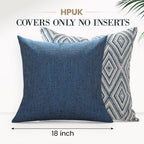 HPUK Throw Pillow Covers 18x18, Set of 4, Navy Blue Couch Pillow Covers - Image 2