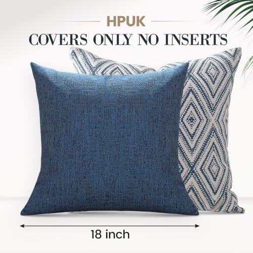 HPUK Throw Pillow Covers 18x18, Set of 4, Navy Blue Couch Pillow Covers - Image 2