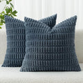 MIULEE Euro Sham Corduroy Decorative Throw Pillow Covers 24x24 Blue by MIULEE