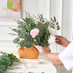 Alecono 100pcs Mixed Eucalyptus Leaves Stems Bulk, 4 Kinds Artificial Greenery Stems Faux Sliver Dollar Fake Greenery for Centerpieces Wedding DIY Bouquets Floral Arrangement Party Decor - Image 6