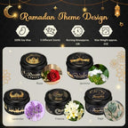 MTLEE 20 Set Ramadan Mubarak Scented Candle with Organza Bag and Cards Ramadan Gifts Eid Candles Muslim Scented Light Islamic Party Favors Gifts for Home Muslim Islam Festival Holiday Decor(Black) - Image 3