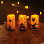 Homemory Halloween Waterproof Flameless LED Pillar Candle with Timer Remote - Image 6