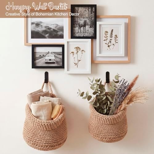 Honeydak 3 Hanging Baskets, Light Linen, Barrel, Cotton Rope - Image 6