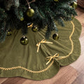 Arrowbash Olive Green 72 Inch Christmas Tree Skirt Velvet Scallop Ddge by Arrowbash