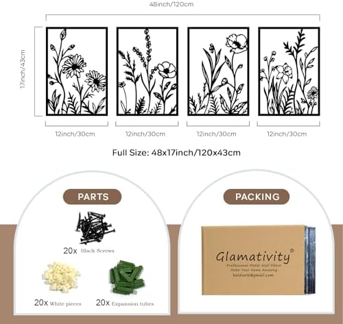 Glamativity Large 4 Pcs Colorful And Black Double-Sided Gold Leaf Metal Wall Art, 22.5 x 15.7'' Botanical Abstract Wall Décor Metal Leaf with Frame, 3D Textured Sculptures, Modern Wall Art With Ginkgo Biloba Design for Living Room Bedroom Bathroom Stud... - Image 5