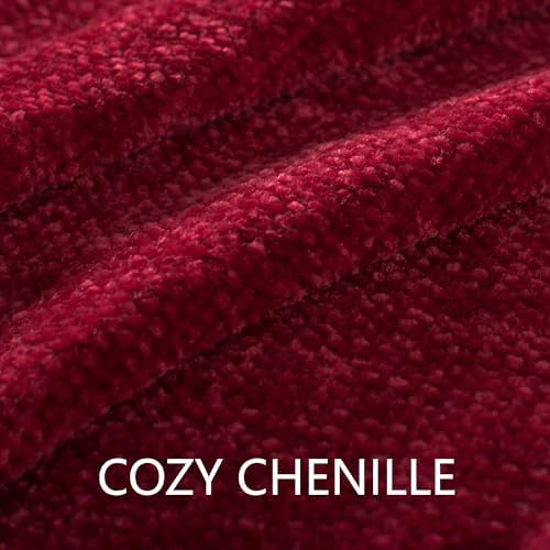 Chenille Throw Blanket for Couch 60" x 80" Twin, Red - Image 2