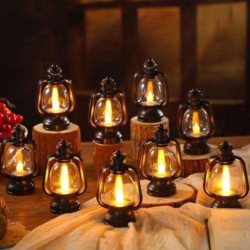 Ferraycle 12 Pcs Mini Lanterns Bulk 6 Inch Black Lamp Table Centerpieces - Image 2