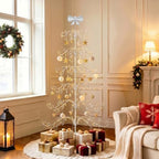 VINGLI 6FT Metal Christmas Ornament Tree, Wrought Iron Display Stand White by VINGLI