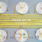 Snowkingdom 10Pcs 10Ft Yellow Shimmer Sparkle Gauze Sheer Table Runner - Image 2