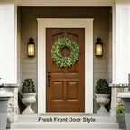 26 Inch Artificial Eucalyptus Wreath for Front Door, Year-Round Greenery, UV & Weather Resistant - Image 3