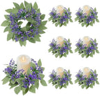 8 Pack Lavender Candle Ring Wreaths, Mini Wreath for Pillar Candle by Unknown