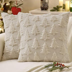 MIULEE Christmas Throw Pillow Covers Beige Set of 2 24x24 by MIULEE