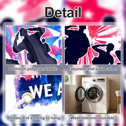 Patriotic Soldier Salute Garage Door Banner 6x13FT American Flag Military Decor Waterproof Outdoor Decoration for Veterans Day Independence Day Memorial Day Fourth of July Holiday Decor - Image 3