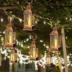 Hoolerry 24set Mini Lantern with LED Candle Halloween Wedding Decor, Retro - Image 4