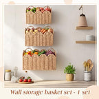 3 Pcs Wall Hanging Baskets,Scalloped,Natural Tan,Paper Cord - Image 4