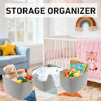 3 Pack Woven Baskets,Storage Baskets for Shelves with Handles - Image 4