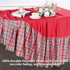 Fanqisi Red Ruffle Table Cloth Gingham Tablecloth - 90 x 132 Inch Polyester Tablecloths Rectangle Washable Farmhouse Table Cover for Birthday Wedding Picnic Dessert Holiday Party Decoration - Image 6