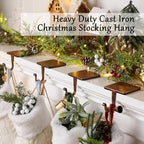 Tandefio 4 Pcs Christmas Stocking Holders for Mantle, Vintage Copper - Image 5