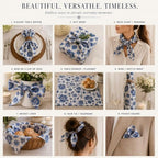Taran Living Set of 12 Blue Cloth Napkin, Floral Print on 100% Cotton, Absorbent Napkin for Everyday Dining, Guest Dinners, 18X18 inch, Soft and Washable. - Image 3