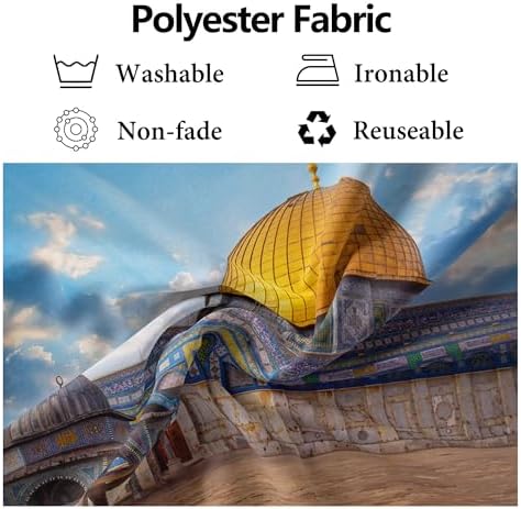 15x10ft Fabric Jerusalem Mosque Backdrop Dome of The Rock on The Temple Mount Israel Background for Photography Islamic Muslim Pray Decorations Photoshoot Booth Studio Props - Image 5