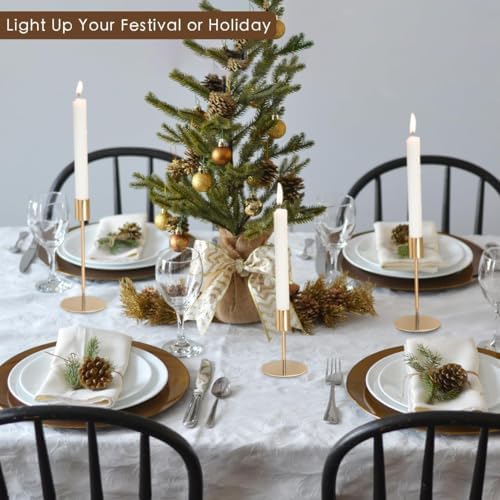 Gold Candlestick Holders Bulk for Taper Candles Decorative Metal Candelabra Candle Holders Fit 0.8 Inch Diameter Candles Gold Taper Candle Stands for Wedding Home Party Table Decor (Set of 45) - Image 7
