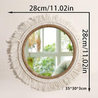 3pcs new Home Boho Decorative Mirrors Macrame Round Mirror Aesthetic Room Decor Hanging Wall Mirror for Bedroom Living Room House Decoration - Image 5