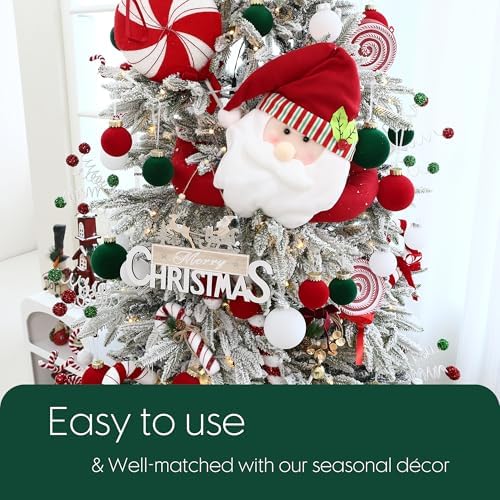 Sea Team 16-Pack Flocked Velvet Christmas Ball Ornaments, Elf - Image 4