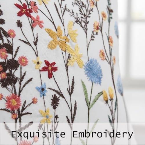 Embroidered Throw Pillow Covers 20x20 Pack of 2 Wildflower - Image 3