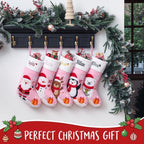 Personalized Christmas Stockings with Embroidered Name & Monogram,Custom Embroidered Pink Christmas Stocking,Santa,Snowman & Reindeer Stocking for Family & Fireplace Holiday Decor(4 Pack) - Image 2