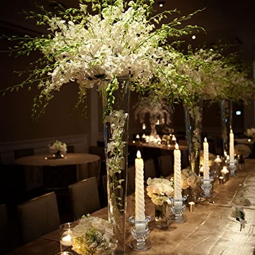 36 Pcs Clear Glass Candlestick Holders Taper Candle Holder Bulk 2.5 Inch Candle Stick Holder for Table Centerpiece Mantel Wedding Housewarming Gift Rustic Vintage Valentines Dinning Decoration (Clear) - Image 5