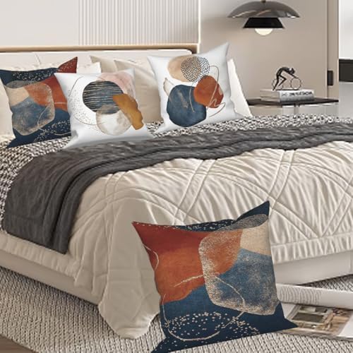 Abstract Boho Pillow Covers Minimalism Geometric 24x24 Set of 4 - Image 4