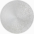 Snowkingdom Silver Placemats Set of 18, 15 Inch Round Metallic Hollow Vinyl Place Mats, Washable Wipeable Non Slip Kitchen Dining Table Mats for Christmas Thanksgiving Holiday Wedding Party Decoration by Snowkingdom