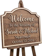 Personalized Timeless Arch Wedding Welcome Sign - Custom 3D Wood Arched Ceremony Entrance & Reception Board for Romantic Barn, Chapel or Backyard Venue - Multiple Sizes by AydansUniqueFinds