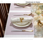 Leetaltree Woven Vinyl Placemats Set of 24, Lavender Sequin - Image 3