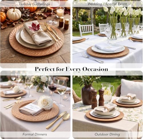 ChargeIt by Jay Rattan Charger Plates Hand Woven Round Harvest, 13" - 4 Set - Image 7