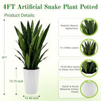 4FT Large Fake Snake Plant,Potted Sansevieria Artificial Plants - Image 2