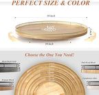 AMH 18-Inch Rustic Lazy Susan with Solid Oak Base and Black Iron Rail - Image 6