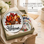 Interchangeable Welcome Sign for Front Door - 11.8'' Magnetic Seasonal Wood Hanging Sign with 16 Magnetic Icons, Interchangeable Welcome Sign for Front Door，16pcs - Image 6