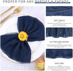 100 Pieces Cloth Napkins Navy Blue Dinner Cheesecloth Napkins for Wedding,Wrinkled Cloth Napkins Bulk for Home Party Rustic Table Decoration, 17 x 17 Inch - Image 3