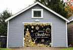 Black Gold Garage Door Christmas Cover Decorations: Xmas Tree Garage Door Cover Banner 7x8ft, Merry Christmas and Happy New Year Party Backdrop for Photography Large Christmas Background - Image 4
