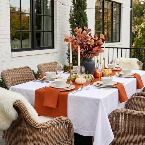 Solino Home 100% Pure Linen Table Runner Cinnamon Spice, Fete 14 x 90 in - Image 3