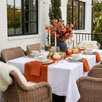 Solino Home 100% Pure Linen Table Runner Cinnamon Spice, Fete 14 x 60 in - Image 4