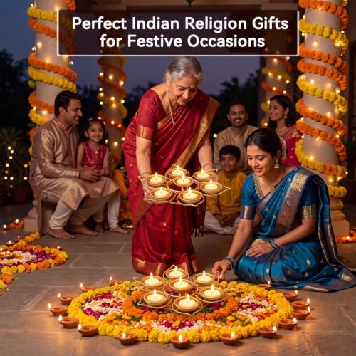 LemonRoad 4 Pcs Lotus Candle Holder, Return Gifts for Pooja, 7 Candlesticks - Image 6