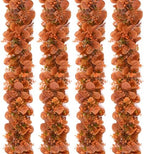 4Pack Eucalyptus Garland, Fall Artificial Eucalyptus Garland with Flowers by Waipfaru