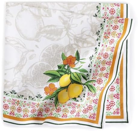 FINGERCRAFT Cloth Napkins Set of 12 Cotton Linen, 20x20 Inch, Lemon - Image 3