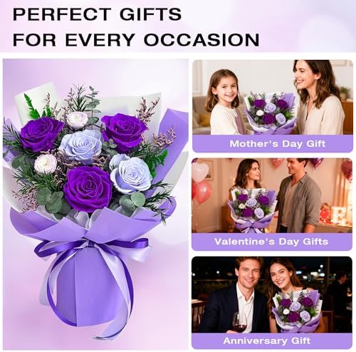 Vrioca Flowers for Delivery, Preserved Flowers Bouquets, Birthday Gifts for Women Mom - Image 4